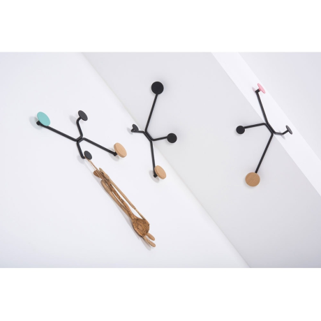Hook coat rack inner corners - wandkapstok pink afbeelding2 - 1
