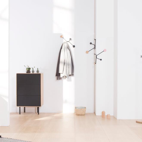 Hook coat rack straight walls - wandkapstok pink afbeelding2 - 1