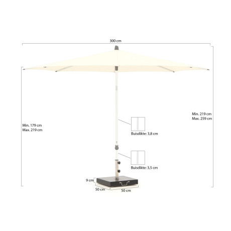 Glatz Alu-Smart parasol ø 300cm - Laagste prijsgarantie! afbeelding2 - 1