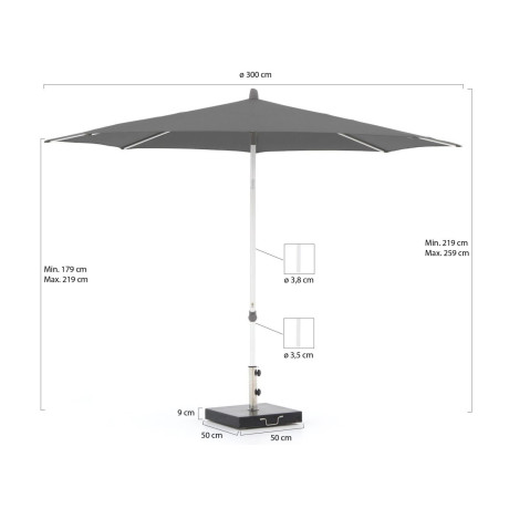 Glatz Alu-Smart parasol ø 300cm - Laagste prijsgarantie! afbeelding2 - 1