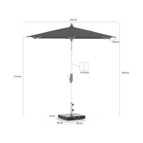 Glatz Alu-Twist parasol 210x150cm - Laagste prijsgarantie! afbeelding2 - 1