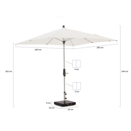 Glatz Alu-Twist parasol 240x240cm - Laagste prijsgarantie! afbeelding2 - 1