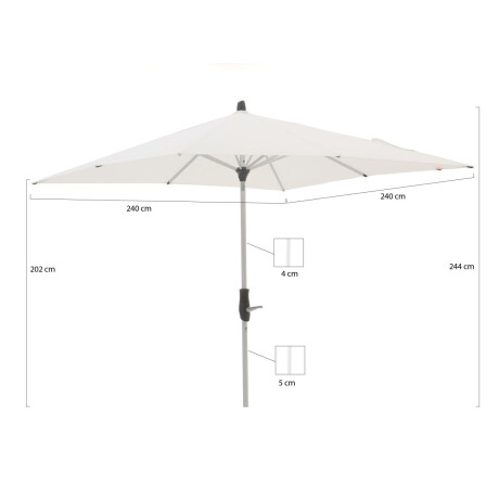 Glatz Alu-Twist parasol 240x240cm - Laagste prijsgarantie! afbeelding2 - 1