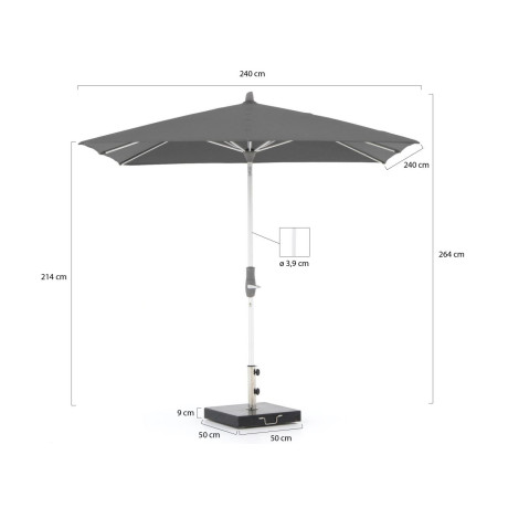 Glatz Alu-Twist parasol 240x240cm - Laagste prijsgarantie! afbeelding2 - 1