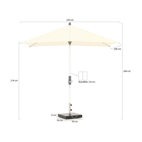 Glatz Alu-Twist parasol 250x200cm - Laagste prijsgarantie! afbeelding2 - 1