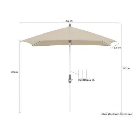 Glatz Alu-Twist parasol 250x200cm - Laagste prijsgarantie! afbeelding2 - 1