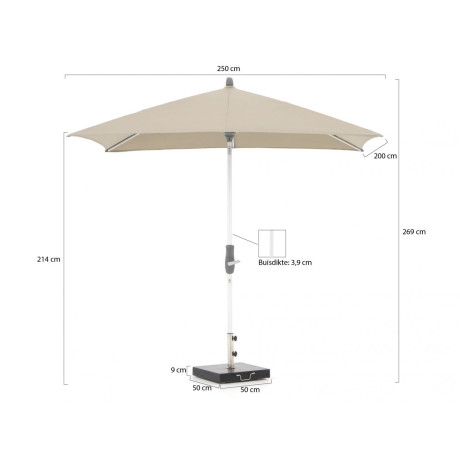 Glatz Alu-Twist parasol 250x200cm - Laagste prijsgarantie! afbeelding2 - 1