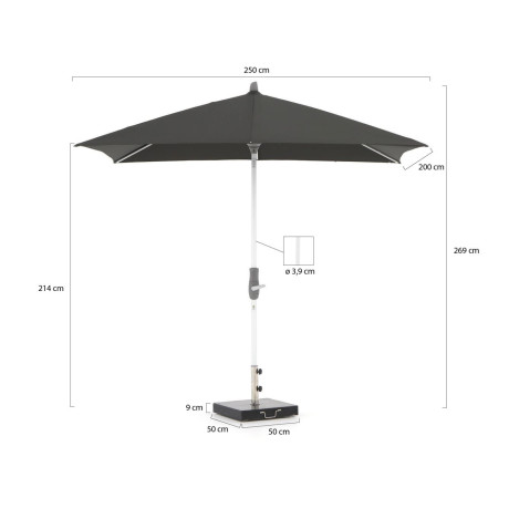 Glatz Alu-Twist parasol 250x200cm - Laagste prijsgarantie! afbeelding2 - 1