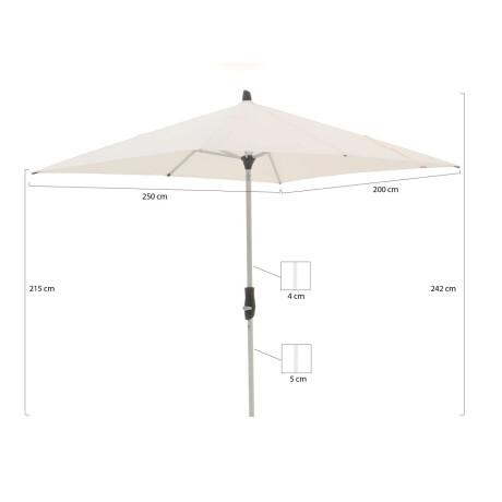 Glatz Alu-Twist parasol 250x200cm - Laagste prijsgarantie! afbeelding2 - 1