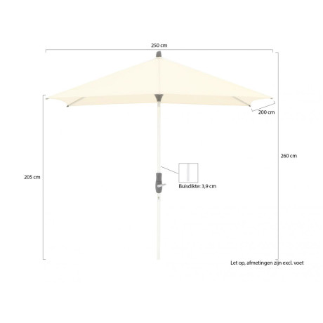 Glatz Alu-Twist parasol 250x200cm - Laagste prijsgarantie! afbeelding2 - 1