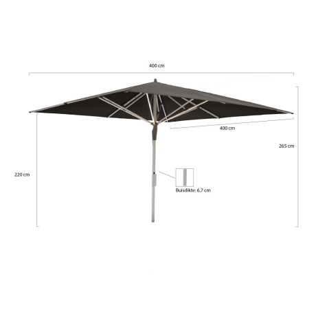 Glatz Fortello LED parasol 400x400cm - Laagste prijsgarantie! afbeelding2 - 1