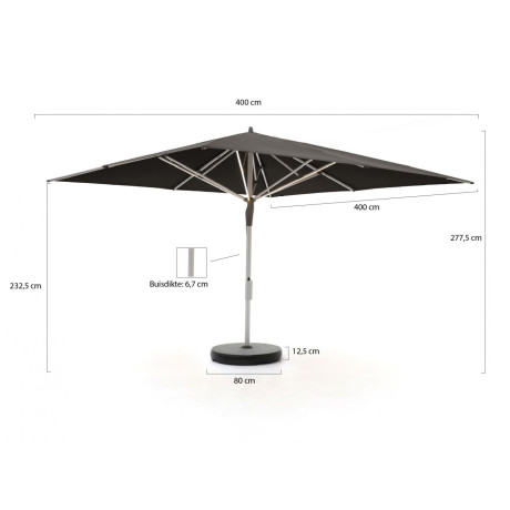 Glatz Fortello LED parasol 400x400cm - Laagste prijsgarantie! afbeelding2 - 1