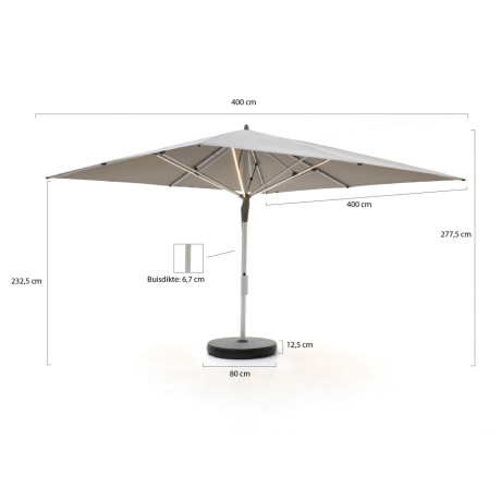 Glatz Fortello LED parasol 400x400cm - Laagste prijsgarantie! afbeelding2 - 1