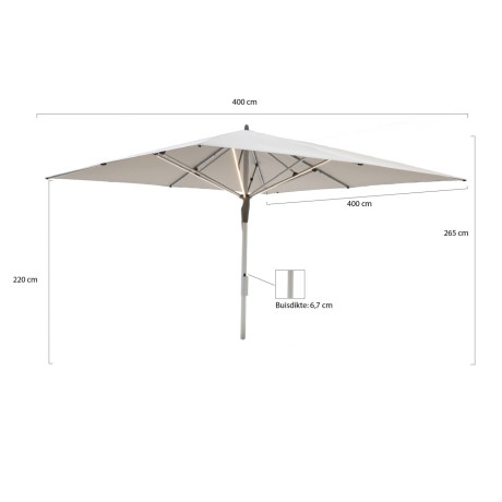 Glatz Fortello LED parasol 400x400cm - Laagste prijsgarantie! afbeelding2 - 1