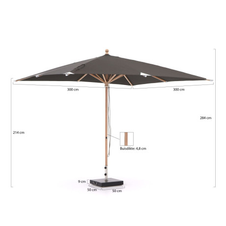 Glatz Piazzino parasol 300x300cm - Laagste prijsgarantie! afbeelding2 - 1