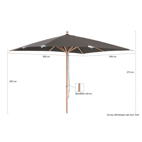 Glatz Piazzino parasol 300x300cm - Laagste prijsgarantie! afbeelding2 - 1