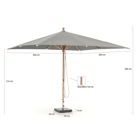 Glatz Piazzino parasol 300x300cm - Laagste prijsgarantie! afbeelding2 - 1