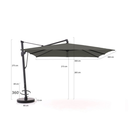 Glatz Sombrano S+ Easy zweefparasol 300x300cm - Laagste prijsgarantie! afbeelding2 - 1