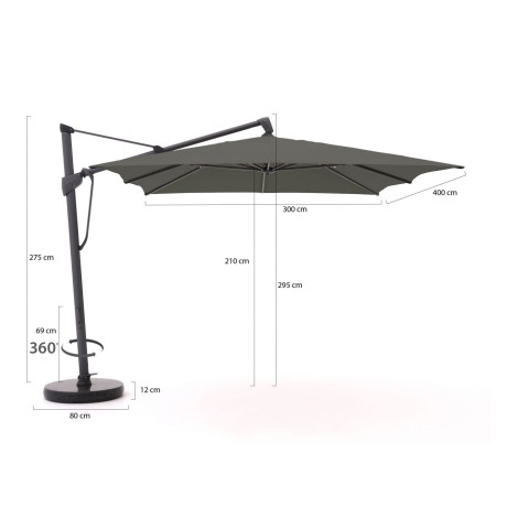 Glatz Sombrano S+ Easy zweefparasol 400x300cm - Laagste prijsgarantie! afbeelding2 - 1