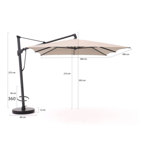 Glatz Sombrano S+ Easy zweefparasol 400x300cm - Laagste prijsgarantie! afbeelding2 - 1