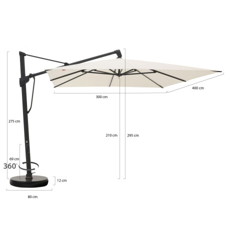 Glatz Sombrano S+ Easy zweefparasol 400x300cm - Laagste prijsgarantie! afbeelding2 - 1