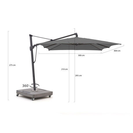 Glatz Sombrano S+ Easy zweefparasol 400x300cm - Laagste prijsgarantie! afbeelding2 - 1