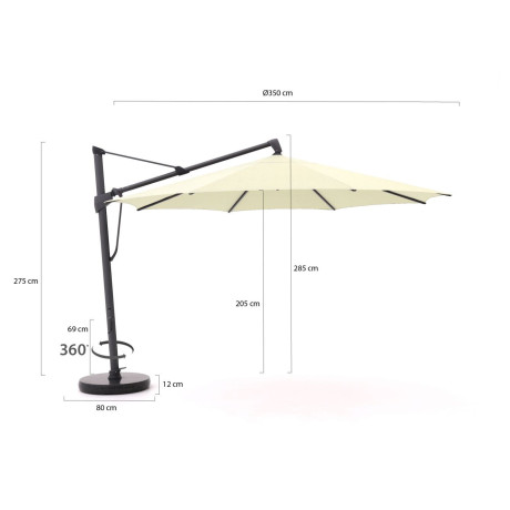 Glatz Sombrano S+ Easy zweefparasol ø 350cm - Laagste prijsgarantie! afbeelding2 - 1