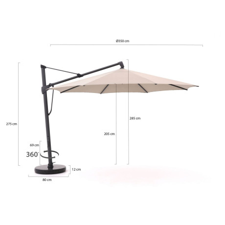 Glatz Sombrano S+ Easy zweefparasol ø 350cm - Laagste prijsgarantie! afbeelding2 - 1