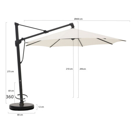 Glatz Sombrano S+ Easy zweefparasol ø 400cm - Laagste prijsgarantie! afbeelding2 - 1