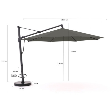 Glatz Sombrano S+ Easy zweefparasol ø 400cm - Laagste prijsgarantie! afbeelding2 - 1