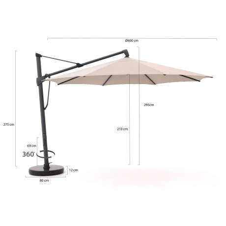 Glatz Sombrano S+ Easy zweefparasol ø 400cm - Laagste prijsgarantie! afbeelding2 - 1