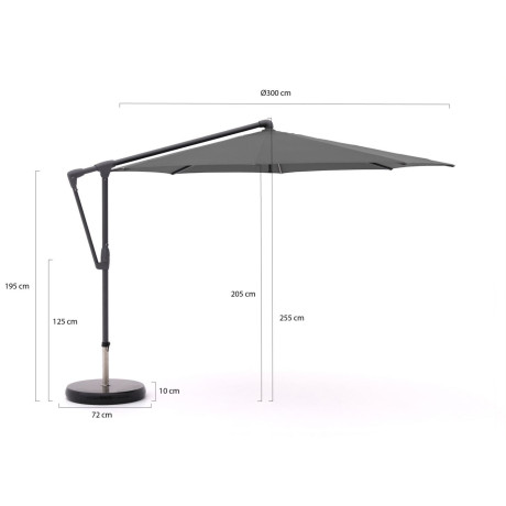 Glatz Sunwing Casa zweefparasol ø 300cm - Laagste prijsgarantie! afbeelding2 - 1