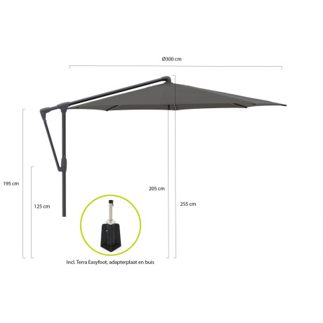 Glatz Sunwing Casa zweefparasol ø 300cm - Laagste prijsgarantie! afbeelding2 - 1