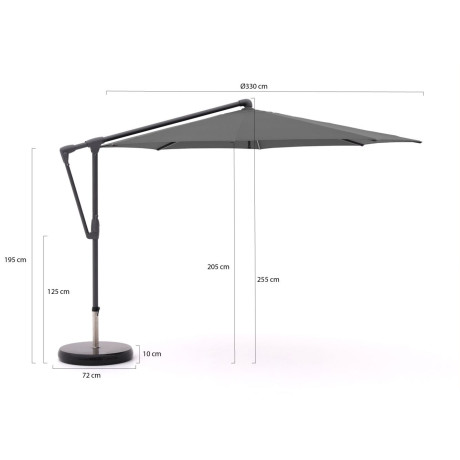 Glatz Sunwing Casa zweefparasol ø 330cm - Laagste prijsgarantie! afbeelding2 - 1