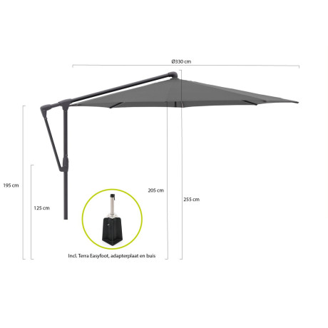 Glatz Sunwing Casa zweefparasol ø 330cm - Laagste prijsgarantie! afbeelding2 - 1