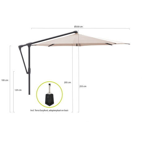 Glatz Sunwing Casa zweefparasol ø 330cm - Laagste prijsgarantie! afbeelding2 - 1