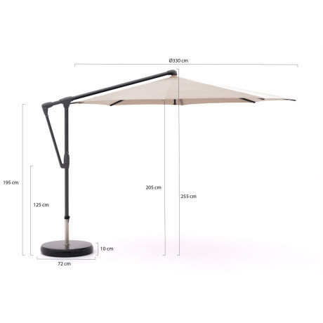 Glatz Sunwing Casa zweefparasol ø 330cm - Laagste prijsgarantie! afbeelding2 - 1