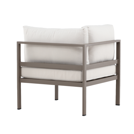 Glen aluminium modulair tuin hoekelement taupe met beige zitkussens - 74 x 65 cm afbeelding2 - 1