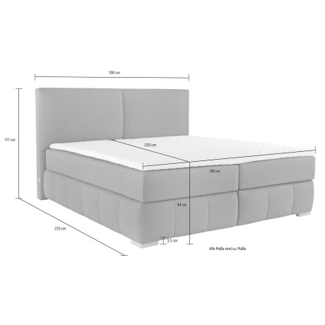 Guido Maria Kretschmer Home&Living Boxspring Wehma incl. matrastopper voor 3 verschillende matrassen, ook in fluwelen stof afbeelding2 - 1