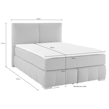 Guido Maria Kretschmer Home&Living Boxspring Wehma incl. matrastopper voor 3 verschillende matrassen, ook in fluwelen stof afbeelding2 - 1