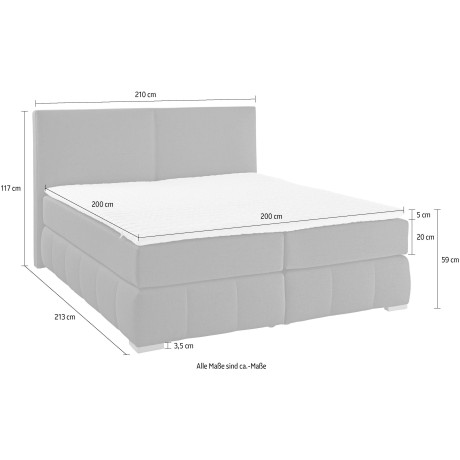 Guido Maria Kretschmer Home&Living Boxspring Wehma incl. matrastopper voor 3 verschillende matrassen, ook in fluwelen stof afbeelding2 - 1