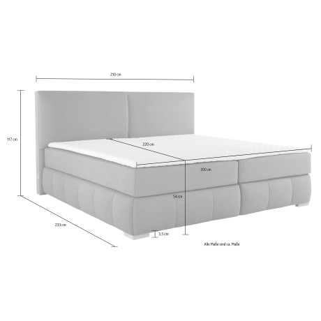 Guido Maria Kretschmer Home&Living Boxspring Wehma incl. matrastopper voor 3 verschillende matrassen, ook in fluwelen stof afbeelding2 - 1