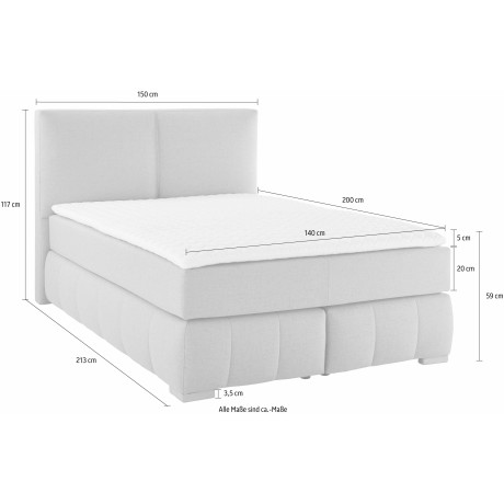 Guido Maria Kretschmer Home&Living Boxspring Wehma incl. matrastopper voor 3 verschillende matrassen, ook in fluwelen stof afbeelding2 - 1