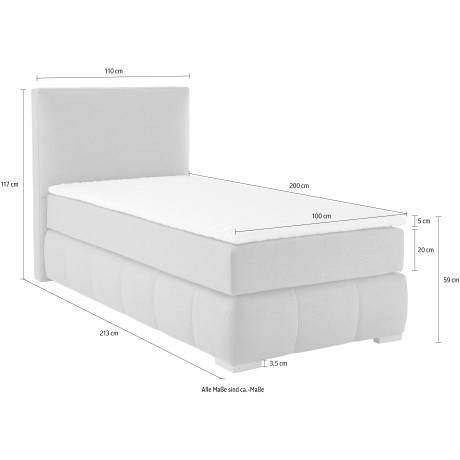 Guido Maria Kretschmer Home&Living Boxspring Wehma incl. matrastopper voor 3 verschillende matrassen, ook in fluwelen stof afbeelding2 - 1