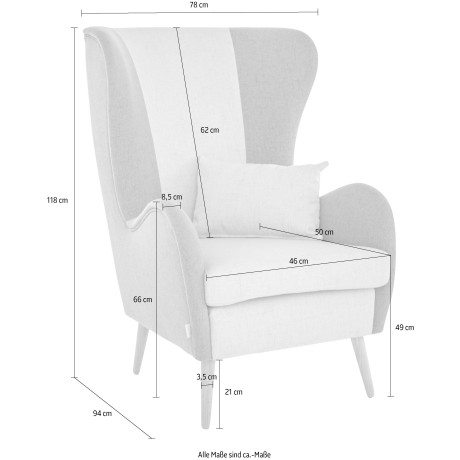 Guido Maria Kretschmer Home&Living Fauteuil Salla bekleding bouclé stof of fijne structuur naar keuze met of zonder hocker, grote fauteuil: afm. bxdxh: 78x94x118cm afbeelding2 - 1