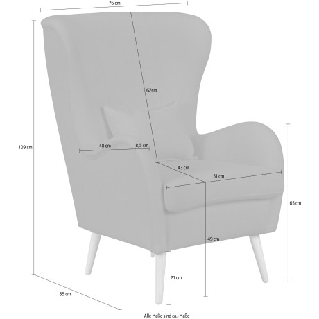 Guido Maria Kretschmer Home&Living Fauteuil Sallito voor woonkamer, ook in velours cord afbeelding2 - 1