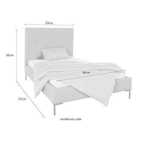 Guido Maria Kretschmer Home&Living Gestoffeerd bed CHARLOTT Modern bekleed bed met of zonder lattenbodem afbeelding2 - 1