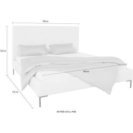 Guido Maria Kretschmer Home&Living Gestoffeerd bed CHARLOTT Modern bekleed bed met of zonder lattenbodem afbeelding2 - 1