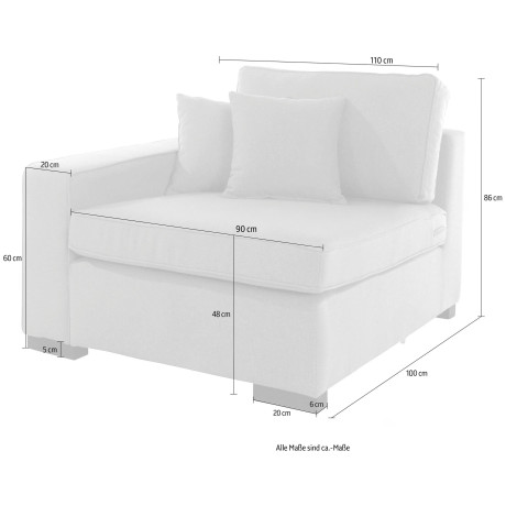 Guido Maria Kretschmer Home&Living Sofaelement Skara Module voor zelf samenstellen, in vele stofkwaliteiten afbeelding2 - 1