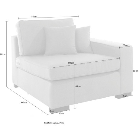 Guido Maria Kretschmer Home&Living Sofaelement Skara Module voor zelf samenstellen, in vele stofkwaliteiten afbeelding2 - 1